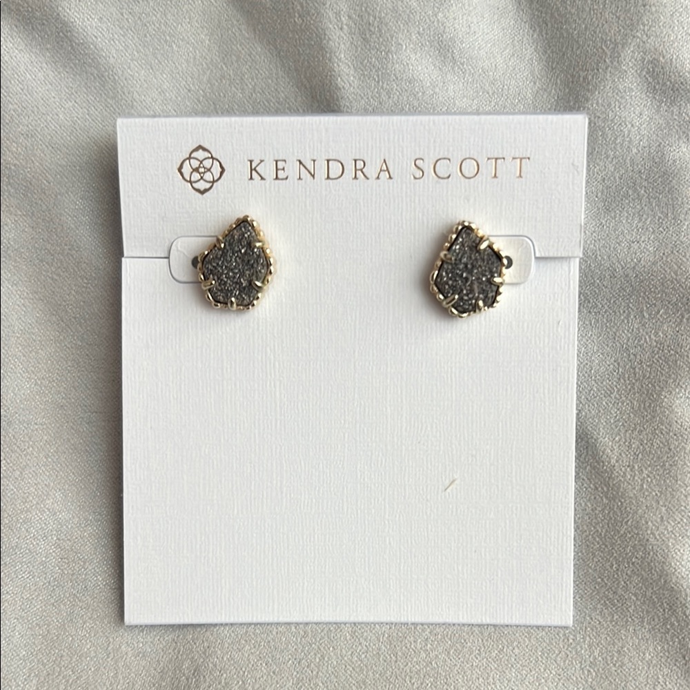 Kendra Scott Gold and Black Drusy Earrings